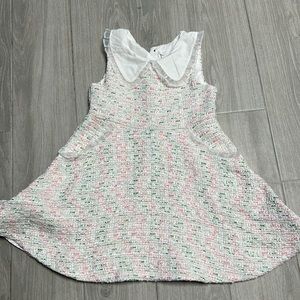 Janie and jack boucle dress with beautiful neck detail. Size 5 lined dressed.